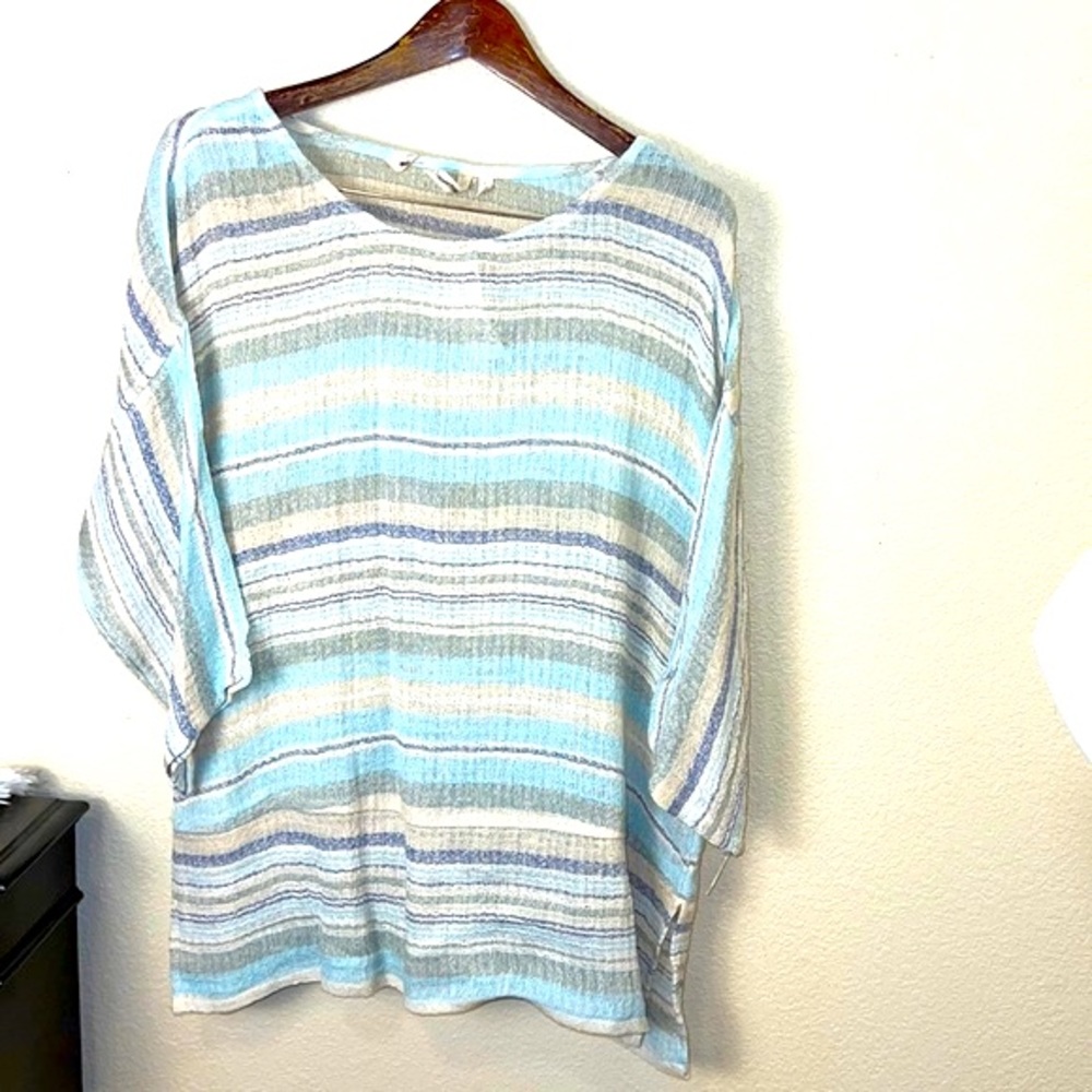 Soft Surroundings Strips Blouse Top NWT